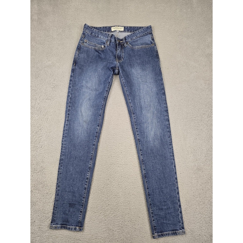 Dapper Boi Jeans Mens 28x32 Blue Skinny Slim‎ Stretch Medium Wash Denim